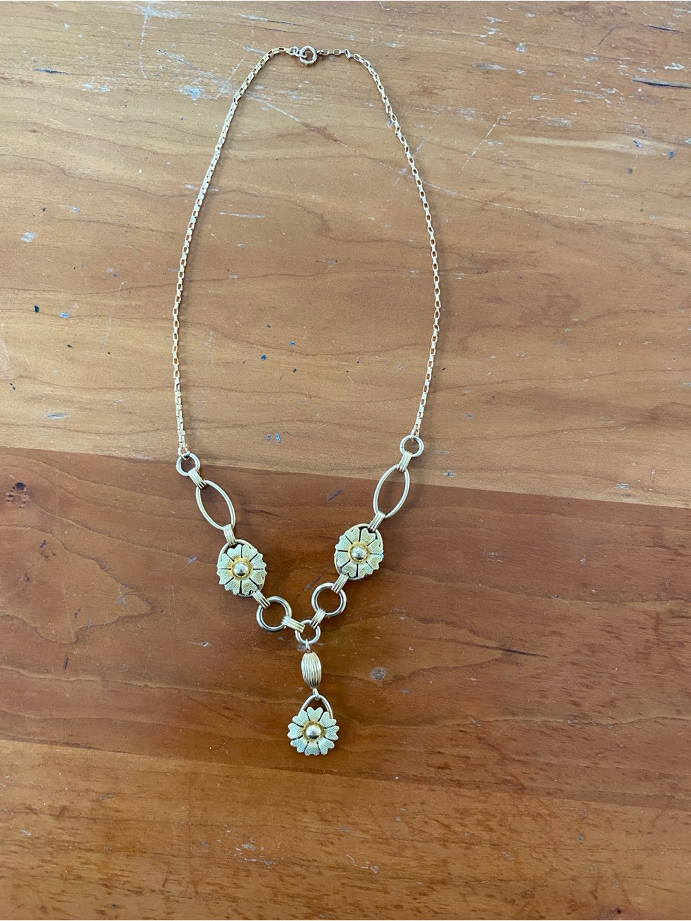 Vintage Gold-Filled Flower Necklace